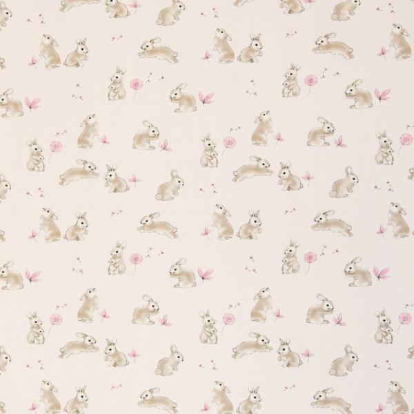 Baumwolljersey kleine Hasen auf Rosa Jona by Swafing